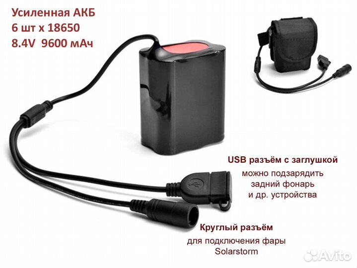 Вело-фара SolarStorm X2 супер-яркая Новая