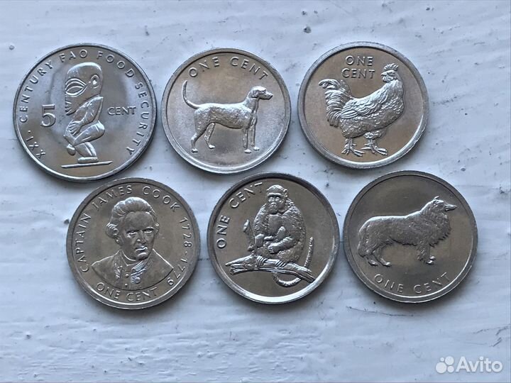 Набор монет о-ва Кука, Кении,2018 и Тонга,2015