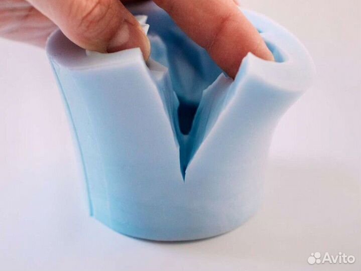 Силиконовая форма Мишка Полиганальный 6 см гипс