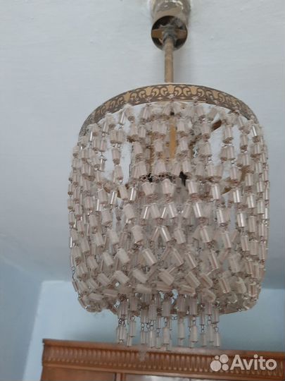 Люстра стеклярус ретро винтаж СССР