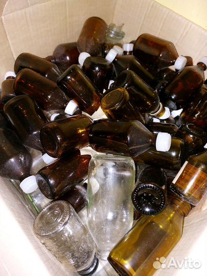 Аптечные стекл.пузырьки флаконы нов. 20,50мл