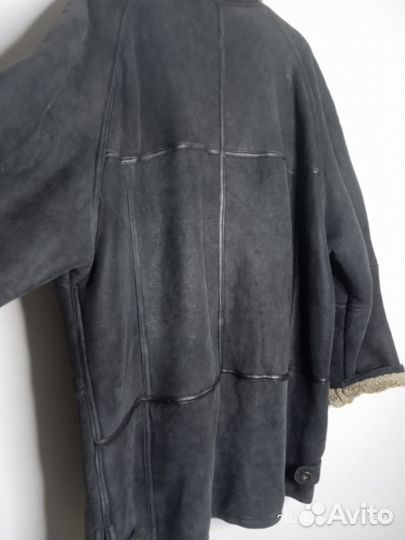 Шикарная винтажная натуральная дубленка Унисекс