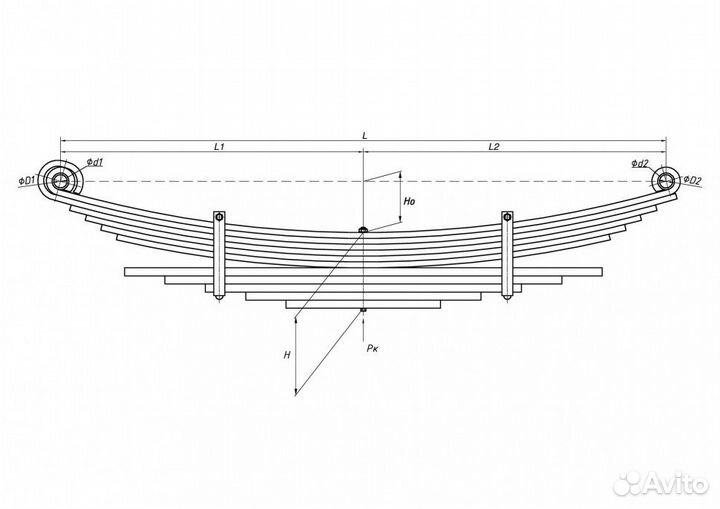 Рессора задняя Scania R-series 11-ти листовая