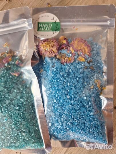Мерцающая соль для ванны с сухоцветами