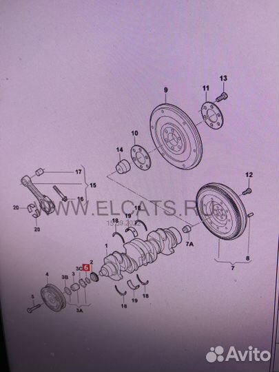 Кольцо уплотнительное шестерни коленвала VAG