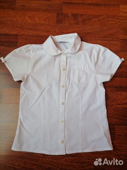 Рубашка белая для девочки 8-9 лет