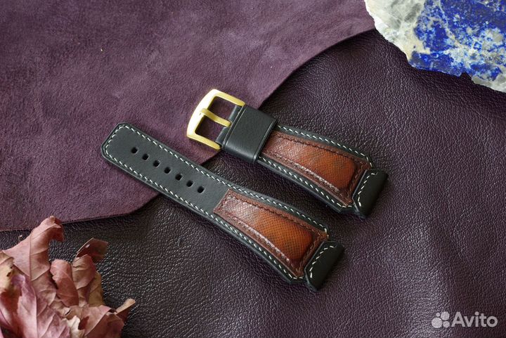 Эксклюзивный кожаный ремешок для часов. Handmade