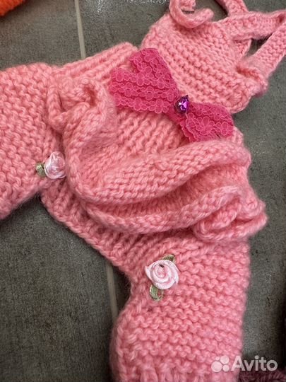 Одежда вязаная для собачки, ручная работа, новая