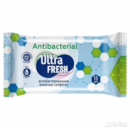 Салфетки влажные ultrafresh Antibacterial 15шт