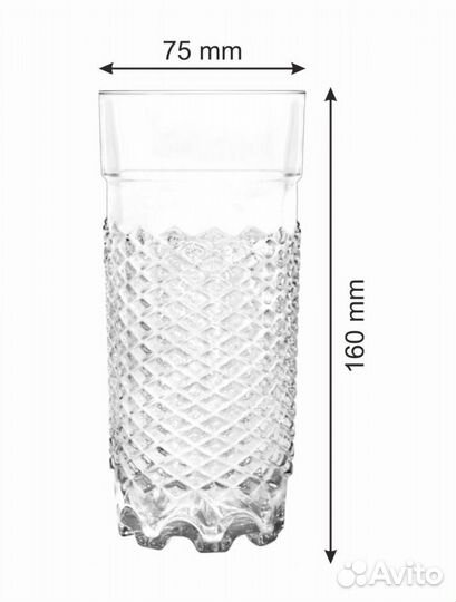 Новый набор 6 стаканов и 2 креманки