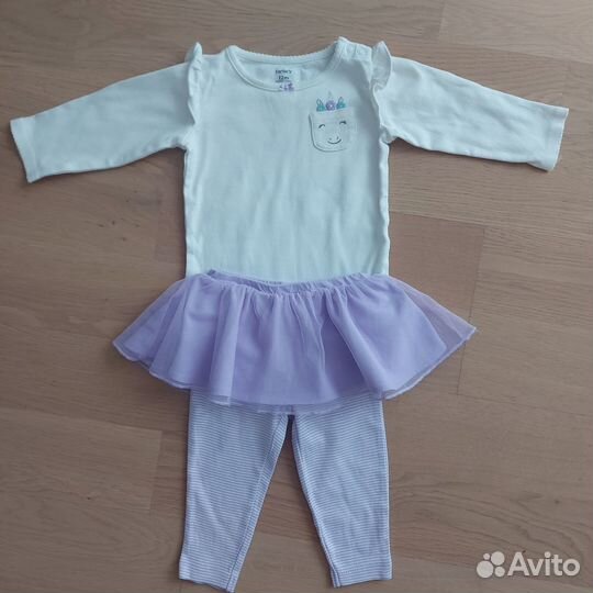 Комплект Carter's боди и легинсы с юбочкой 80