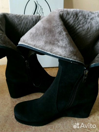 Сапоги замшевые