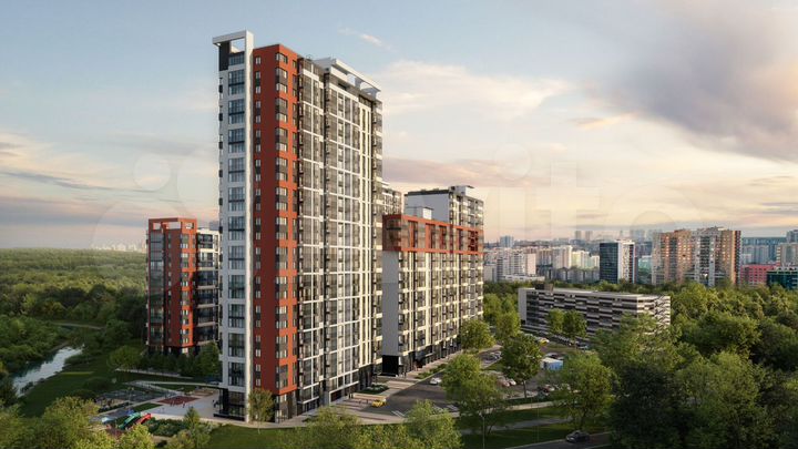 2-к. квартира, 45,5 м², 12/17 эт.