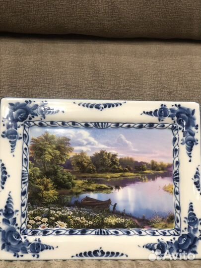Гжель фарфор картины(плакетки)