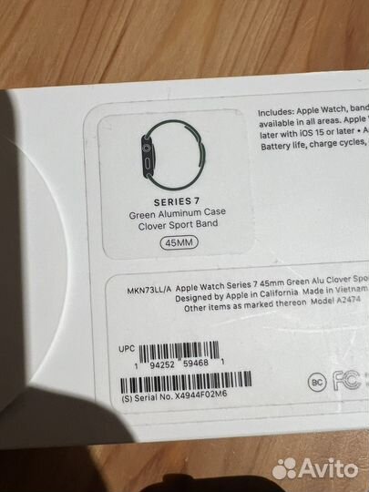 Часы apple watch 7 45 mm green