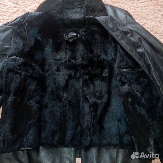 Кожаная куртка мужская утепленная