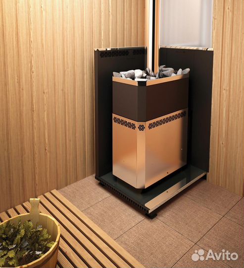 Печь для бани Русь-12 лнзп Профи Панорама Теплодар