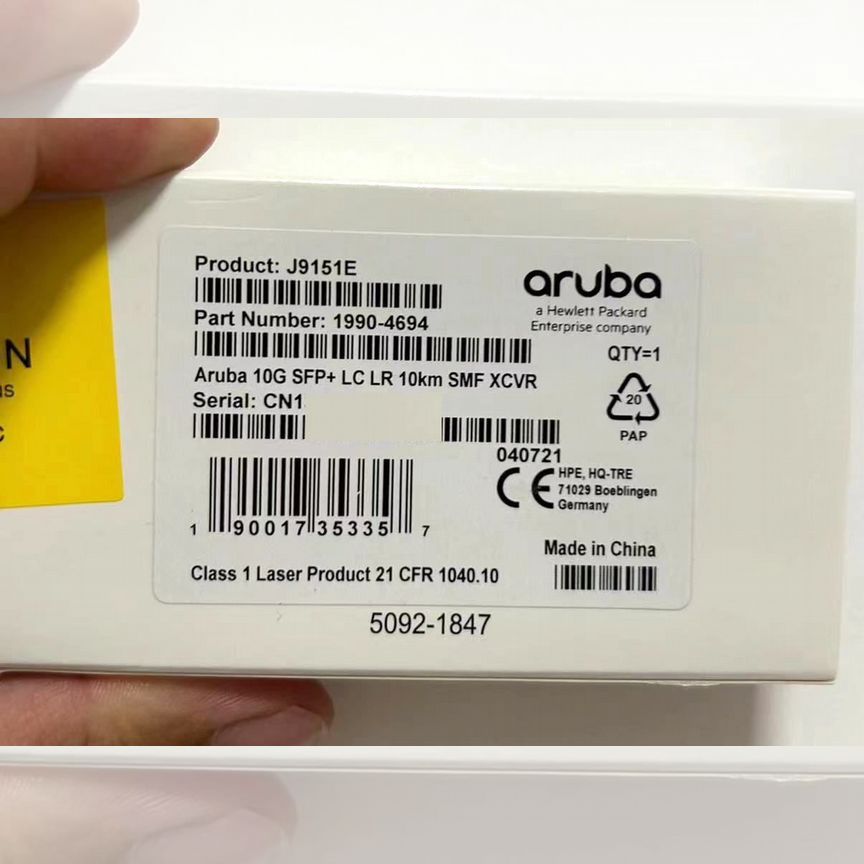 [J9151E] Модуль Aruba (10g Sfp+ Lc Lr 10km) Оригинал J9151e