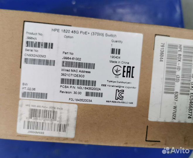 Коммутатор HPE 1820-48G-PoE+ J9984A Новый