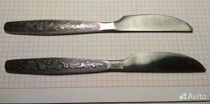 Ножи столовые с чернением и без