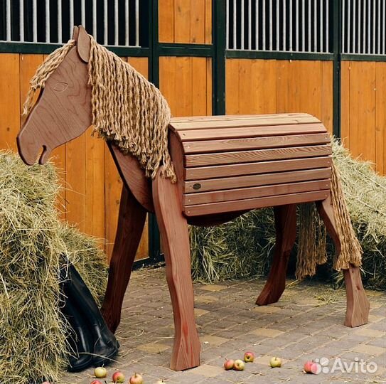 Иппотренажер. Деревянная лошадь для тренировок