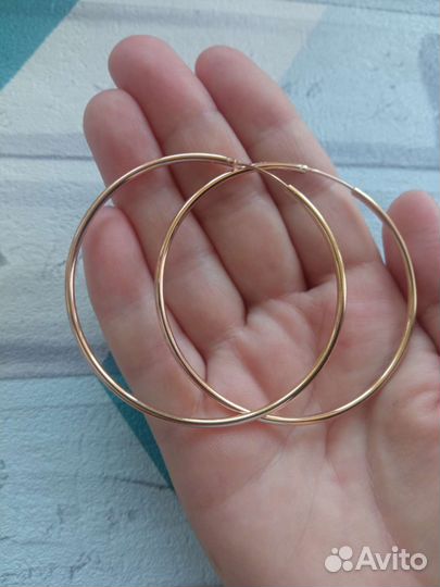 Серьги-кольца медсплав под золото