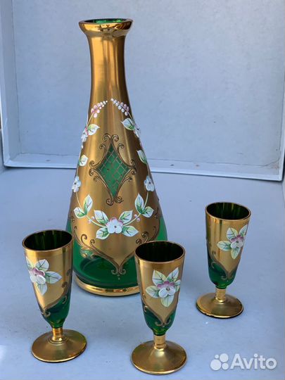 Графин с рюмками. Чехия. Bohemia