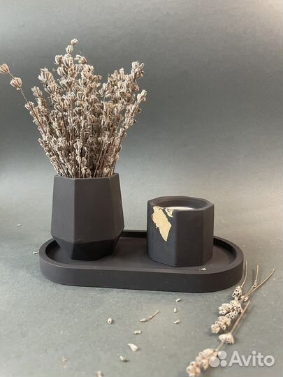 Подарочный набор ваза свечи поднос