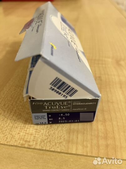 Линзы контактные однодневные acuvue trueye -4,5