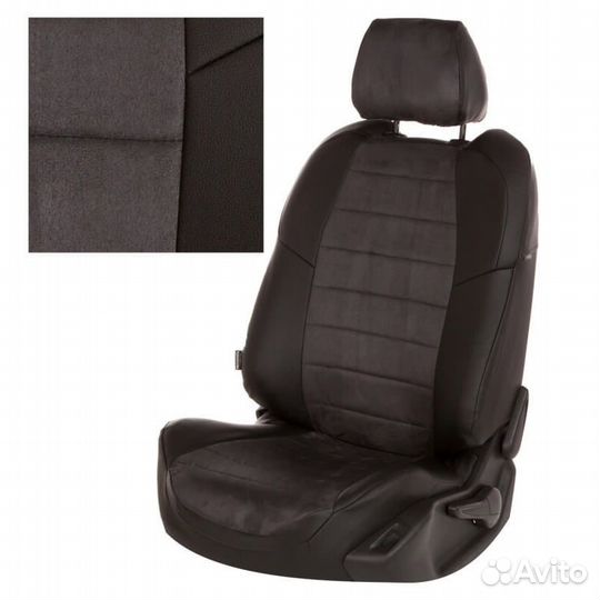 Чехлы Автопилот LadaVesta черные с темно-серой аль