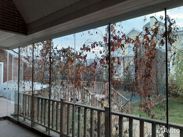 Безрамное остекление веранд