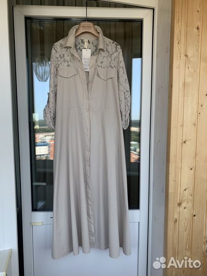 Платье длинное хлопок кружево Италия новое