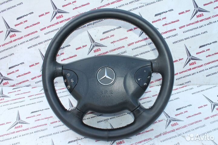 Руль Мерседес w211 Дорест с подушкой черный