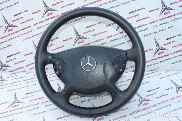 Руль Мерседес w211 Дорест с подушкой черный