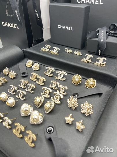 Chanel серьги пусеты новые