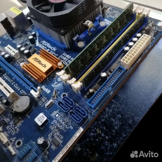 Материнская плата+процессор+память+куллер