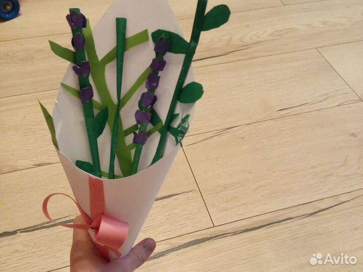 Букет лаванды(самодельный бумажный)