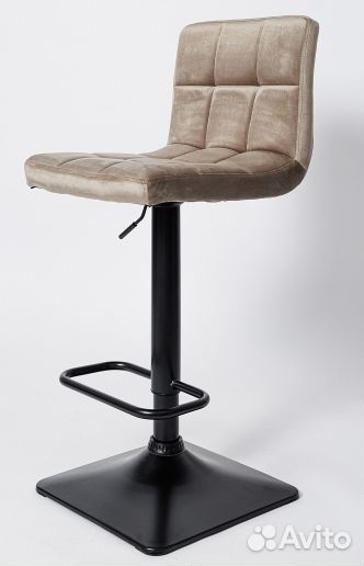 Барный стул вельвет бежевый