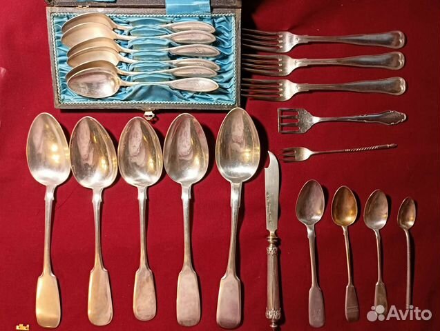 Столовое серебро старинное