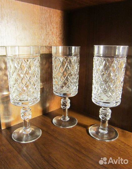 Набор редких хрустальных бокалов. Богемия. Винтаж
