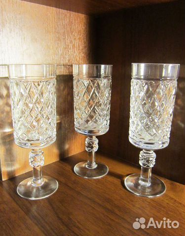 Набор редких хрустальных бокалов. Богемия. Винтаж