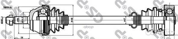 Привод в сборе VW golf III/passat III-IV 1.6-2.0