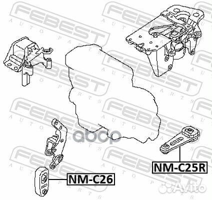 Подушка двигателя перед прав/лев NMC26 Febest