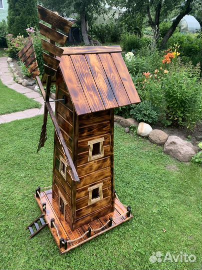 Мельница садовая, мост декоративный