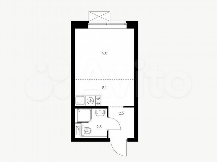 Квартира-студия, 19,9 м², 27/34 эт.