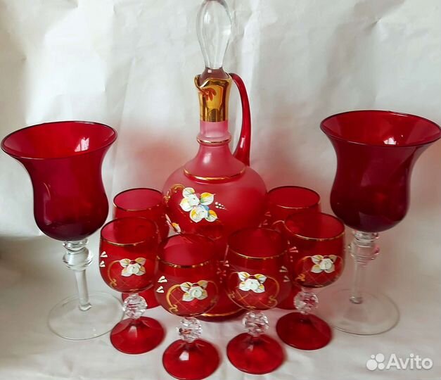 Графин и бокалы Чехословакия Лепка