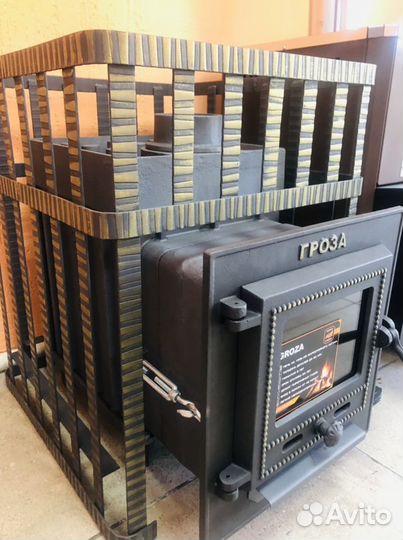 Чугунная печь Гроза в сетке 18(М)