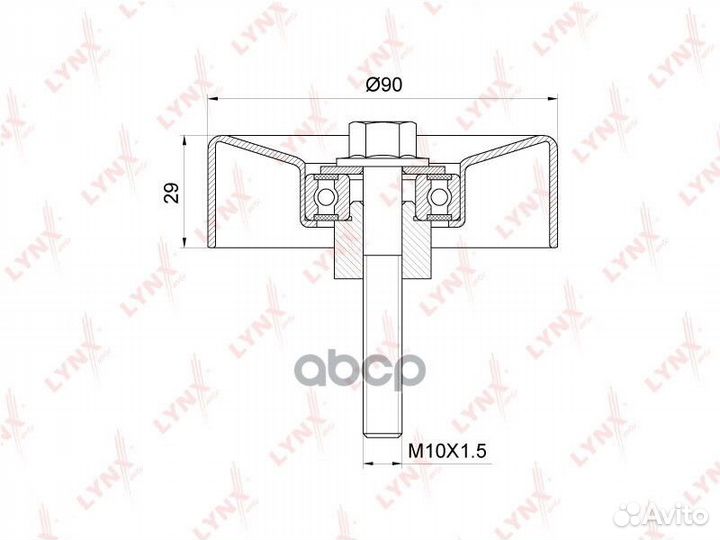 Ролик обводной приводного ремня PB7141 lynxauto
