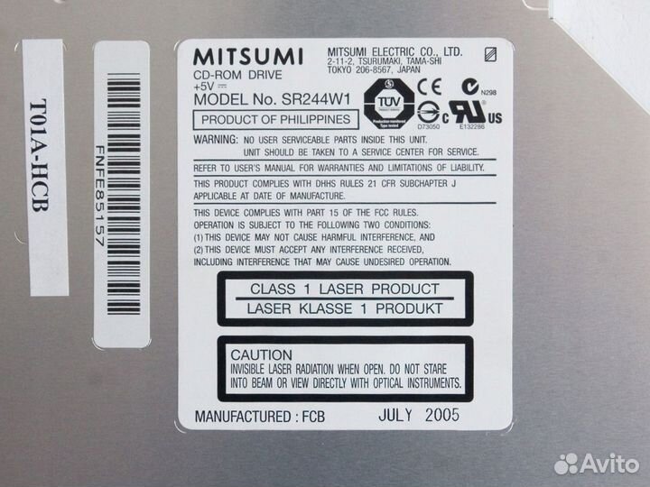Дисковод привод Mitsumi SR244W1 24X Slim CD Drive