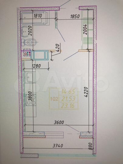 Квартира-студия, 23,2 м², 10/22 эт.